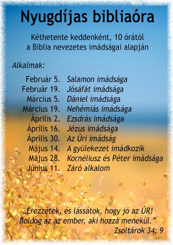 Nyugdíjas bibliaóra plakát